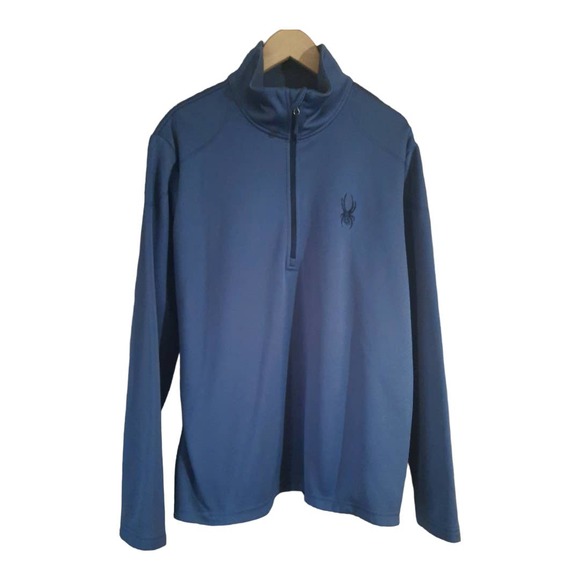 Spyder Mens 1/4 Zip Fleece Lined Gray Pullover Size XL - Picture 6 of 6